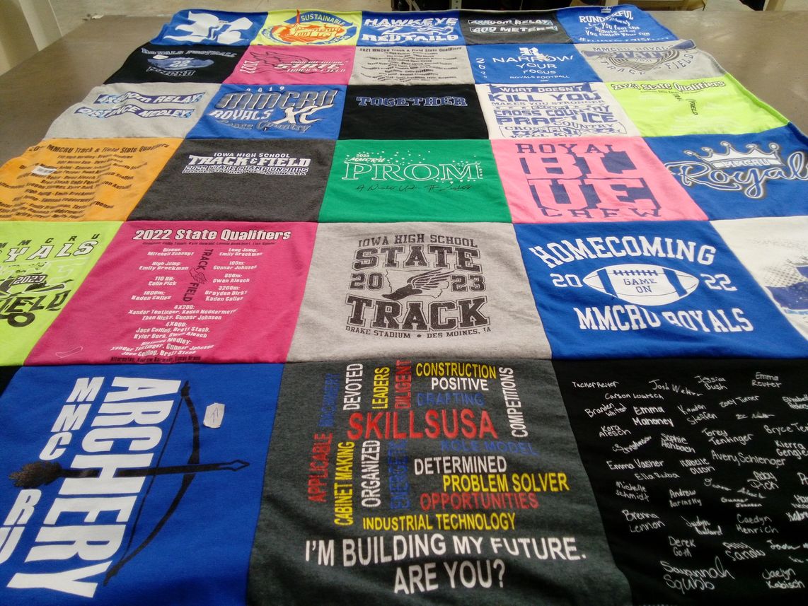 T-shirt quilt featuring mmcru royals by Lisa from IA