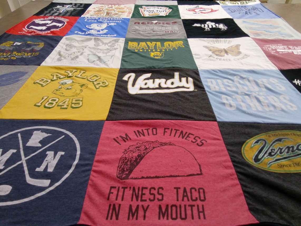 T-shirt quilt from baylor university by Corey from AR