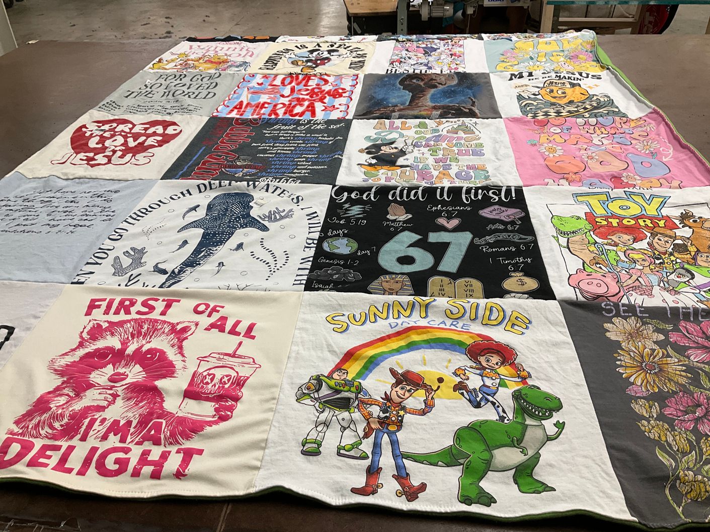 T-shirt quilt with faith, family themes by Lisa from MO