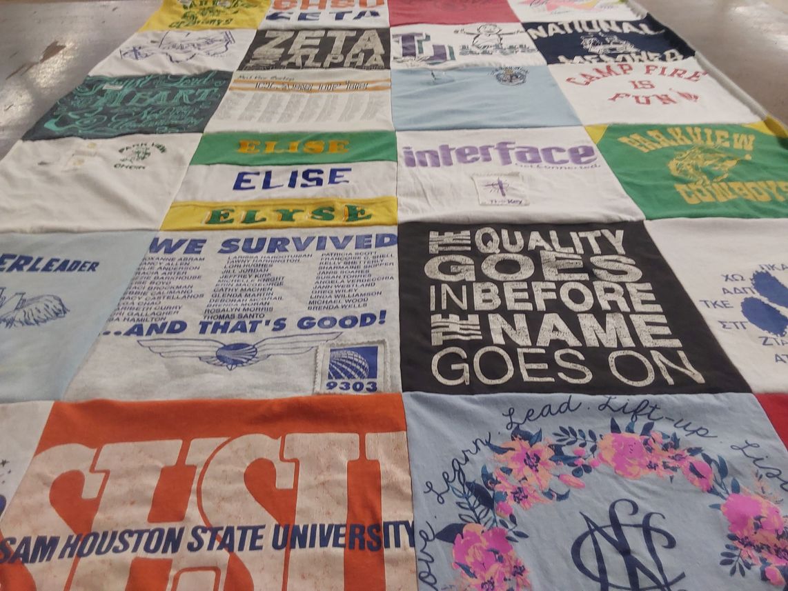 T-shirt quilt from sam houston state university by Elise from TX