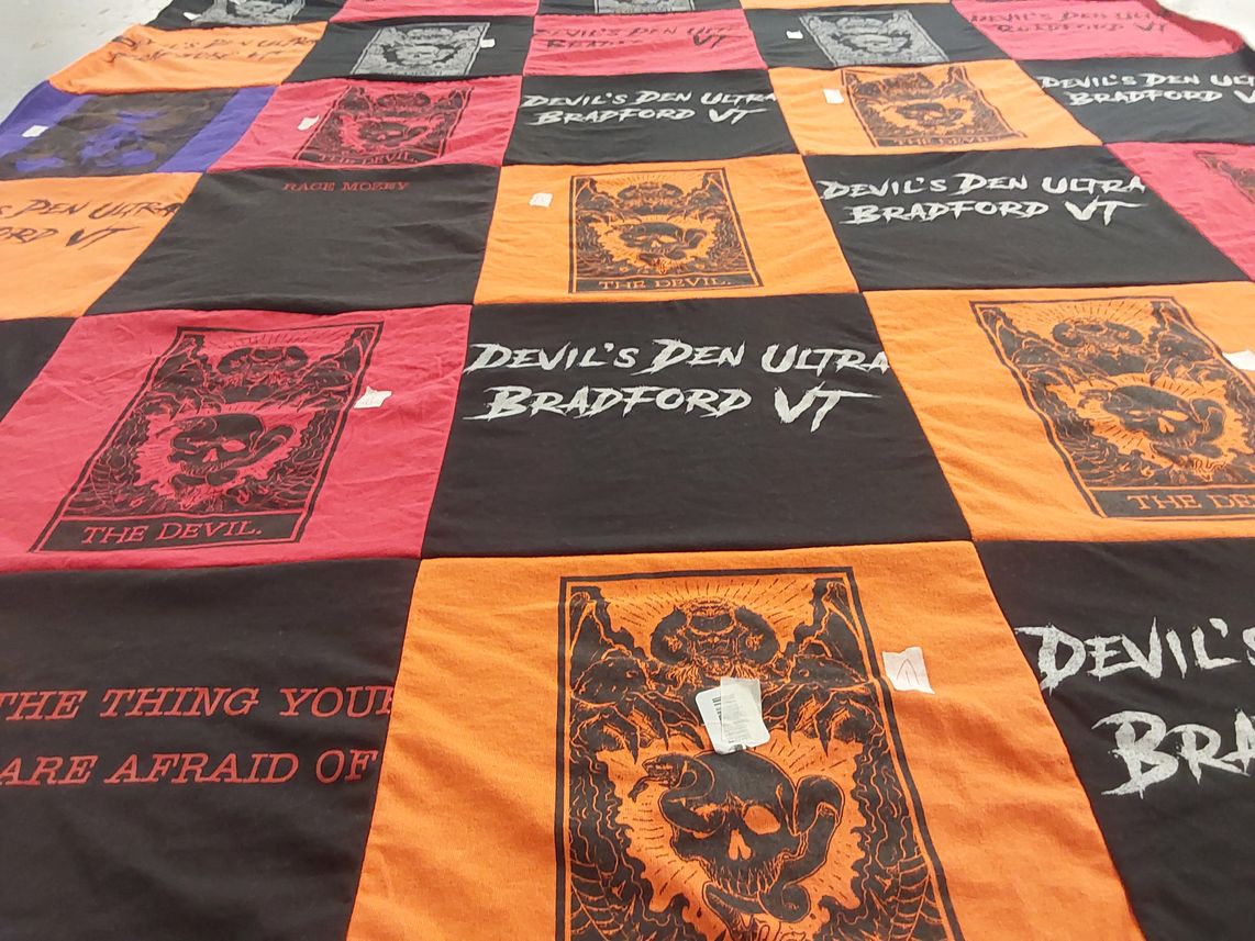T-shirt quilt with ultra running, events themes by Jason from VT