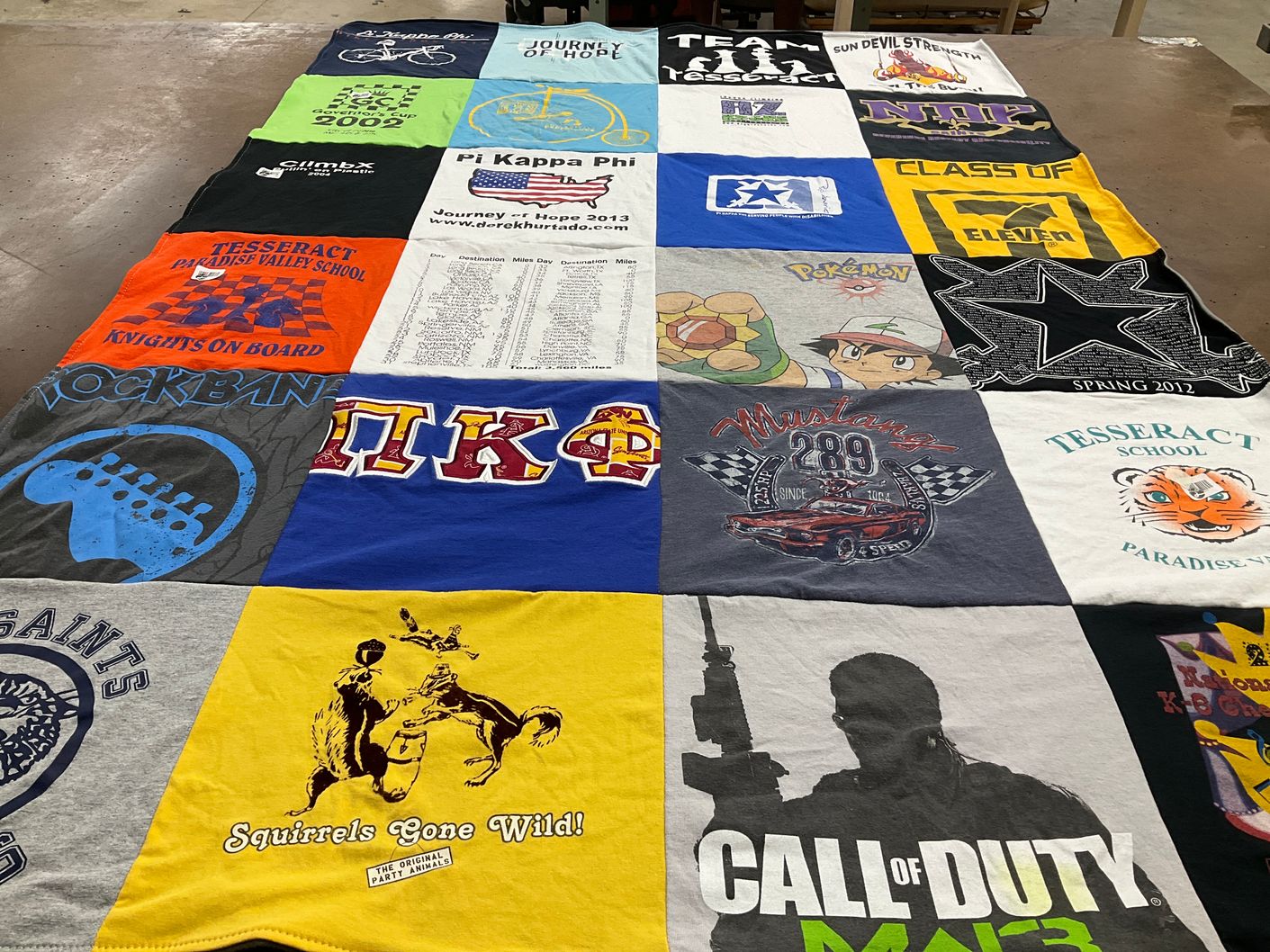 T-shirt quilt from paradise valley school by Susan from AZ