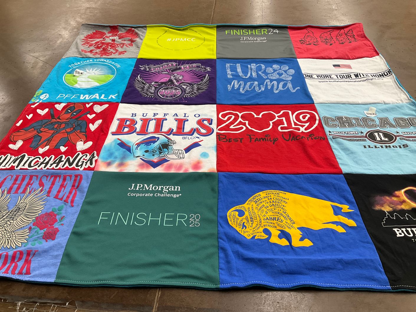 T-shirt quilt featuring buffalo bills by Connie from NY