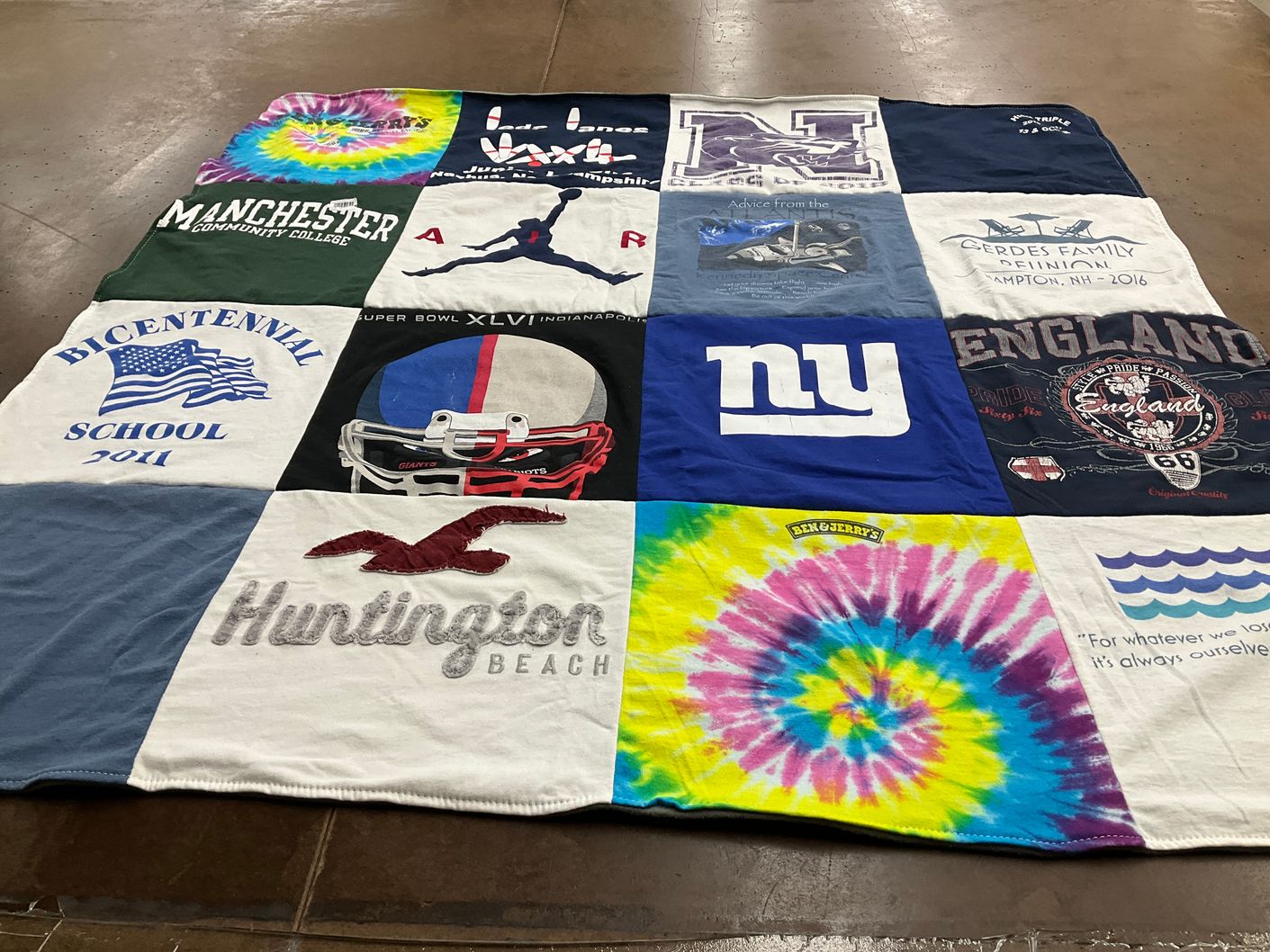 T-shirt quilt featuring new york giants by Joan from NH