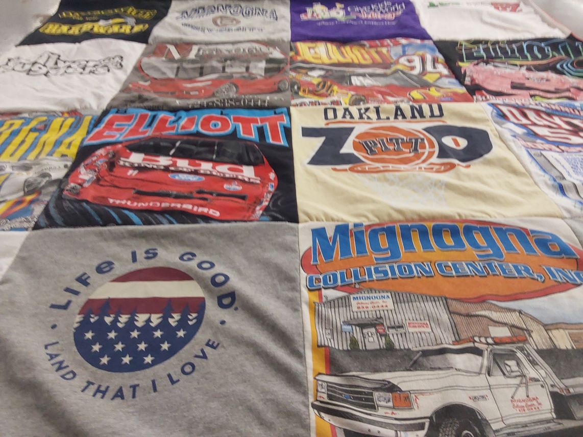 T-shirt quilt from oakland university by Maryellen from FL