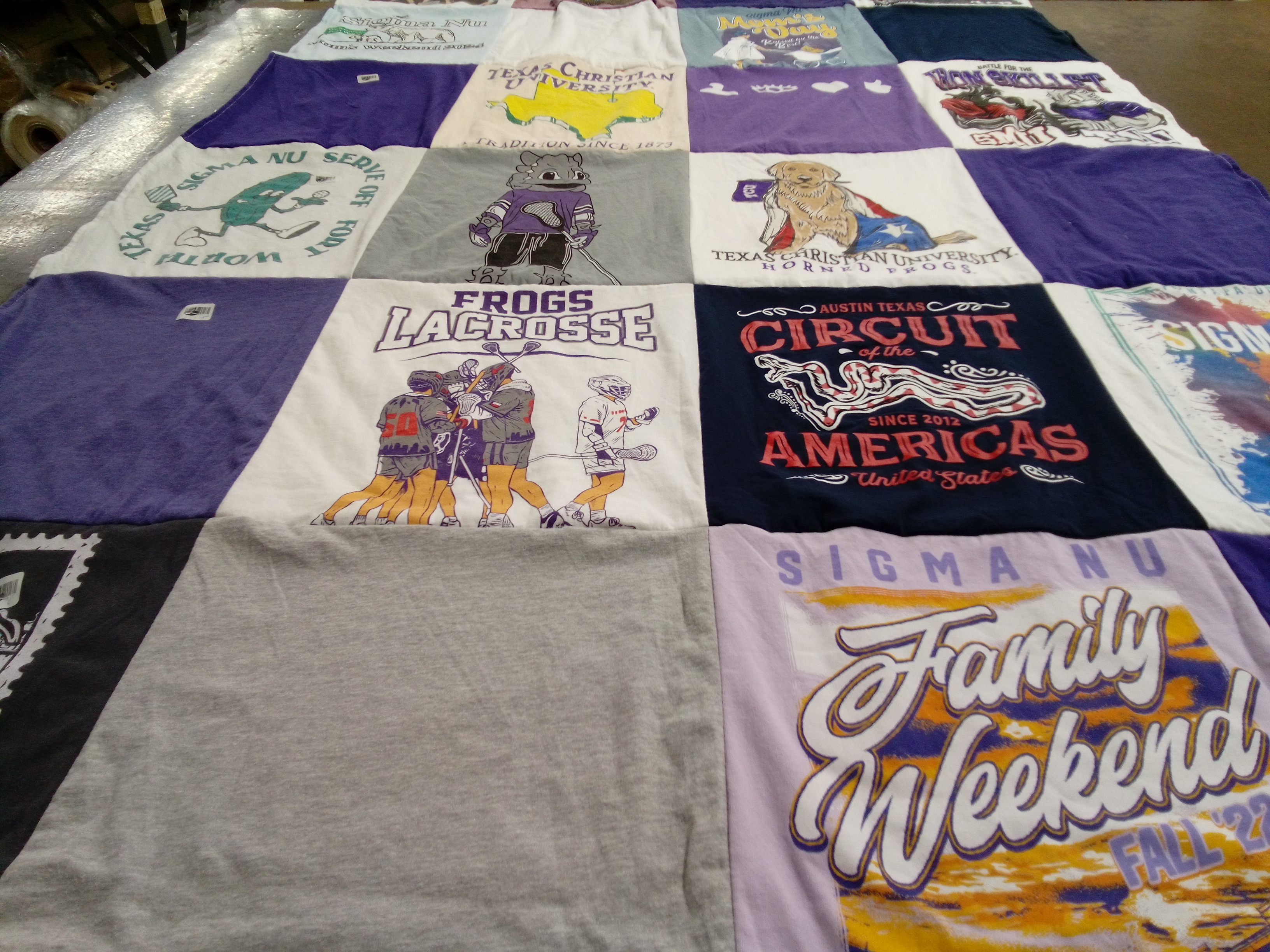 T-shirt quilt featuring texas christian university by Shannon from CA