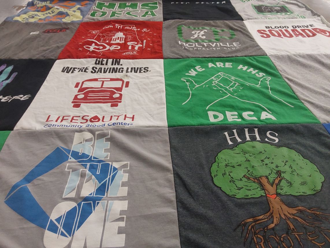 T-shirt quilt from hhs high school by Rebecca from AL