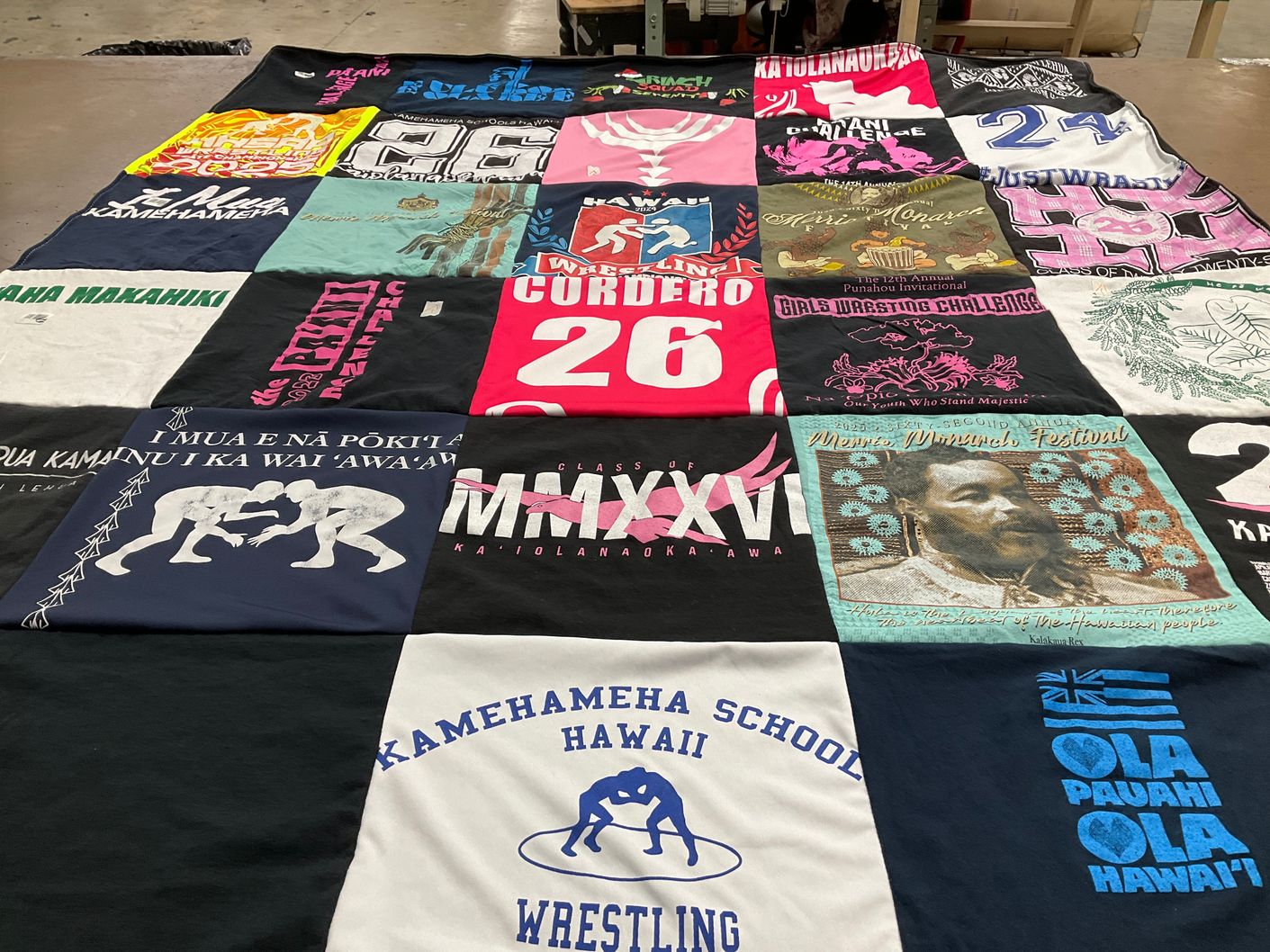 T-shirt quilt from kamehameha schools hawaii by Shauna from NV