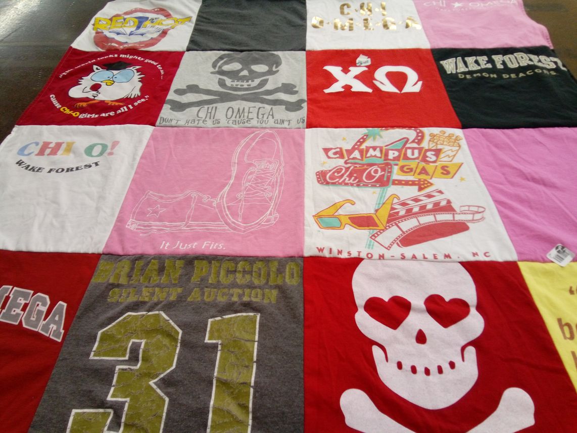 T-shirt quilt featuring demon deacons by Vada from NC