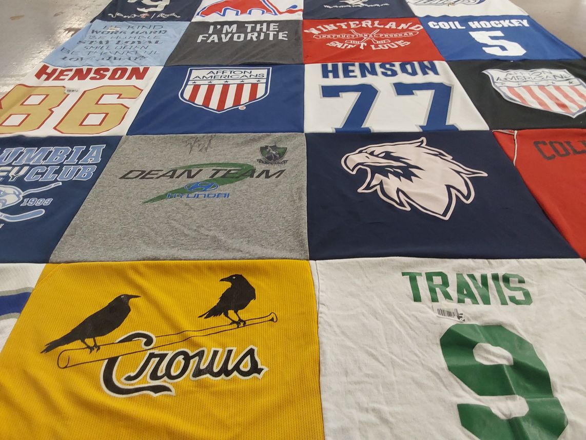 T-shirt quilt from afton americans, columbia hockey club by Elizabeth from IL