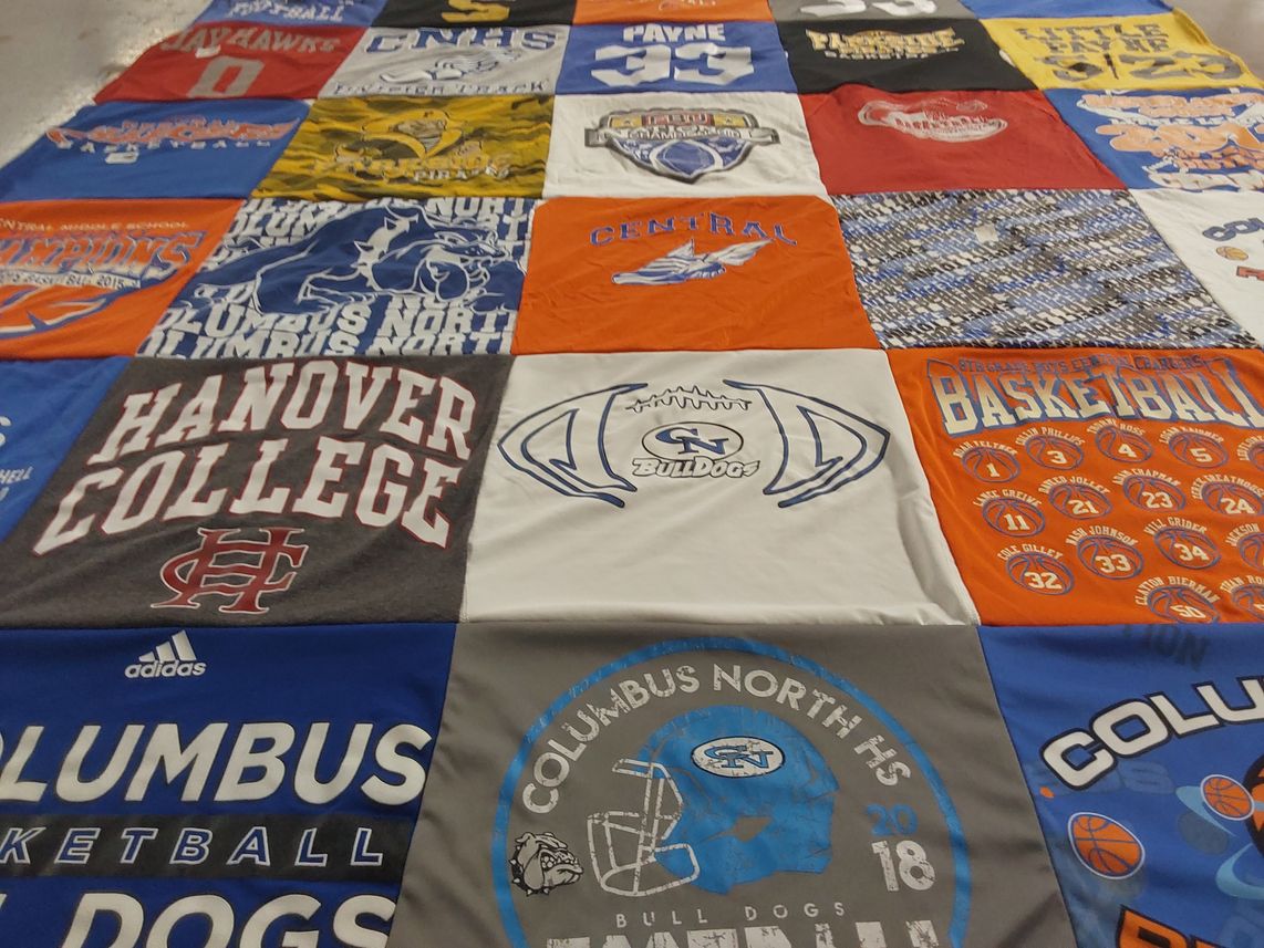 T-shirt quilt featuring columbus north bulldogs by Michelle from IN