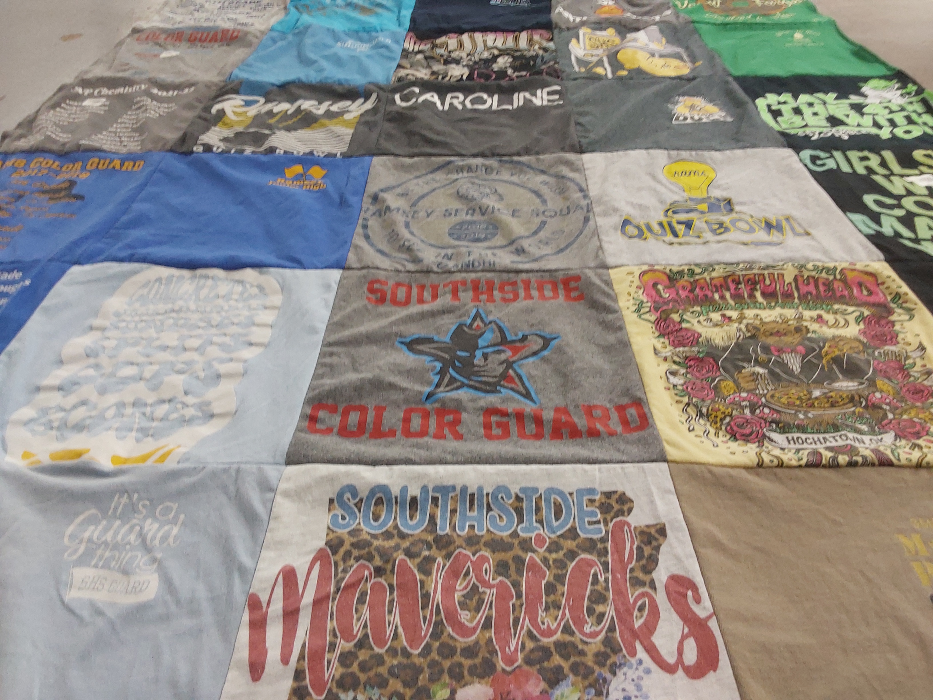 T-shirt quilt featuring maverick band by Terry from AR