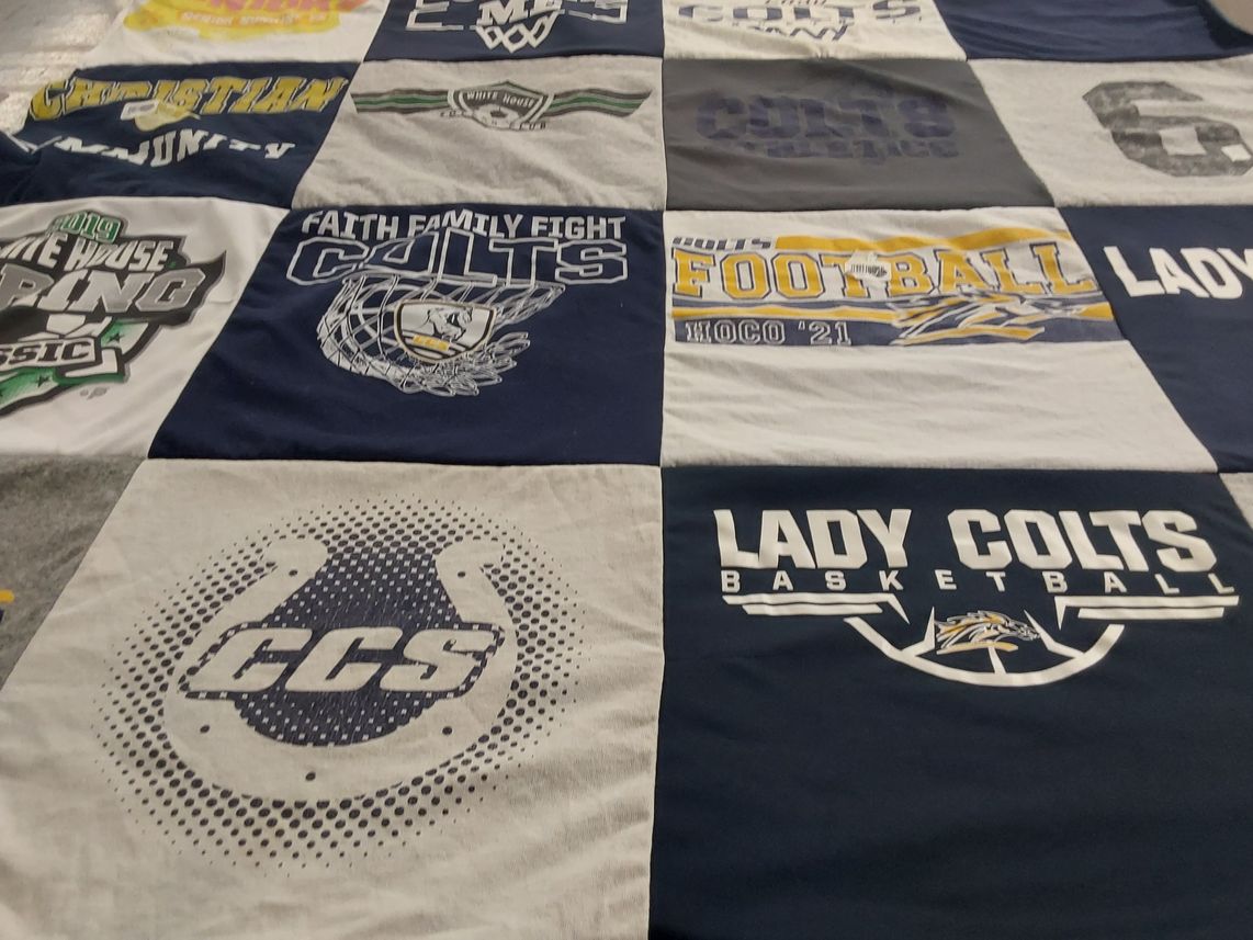 T-shirt quilt featuring lady colts basketball, colts football by Teresa from TN
