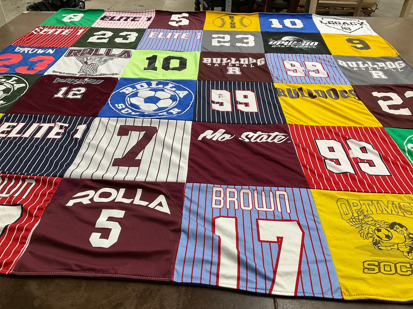 T-shirt quilt featuring rolla high school by Ashley from MO