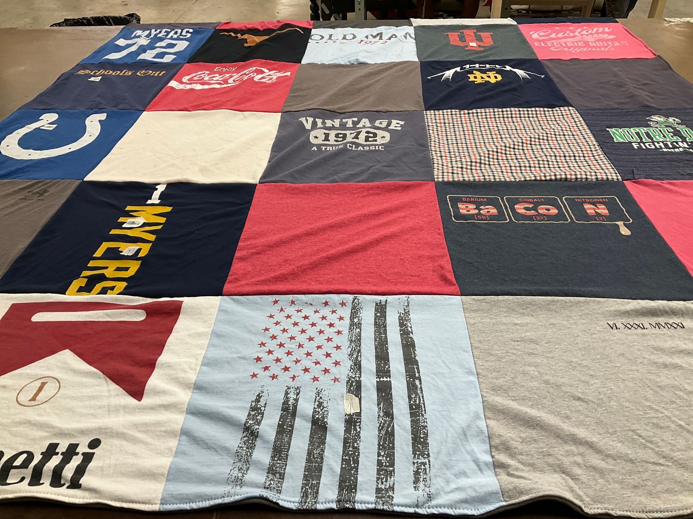 T-shirt quilt from indiana university, notre dame by Jennifer from FL