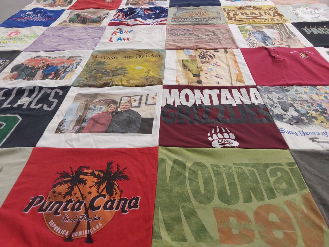 T-shirt quilt featuring montana grizzlies by NIKKI from ID