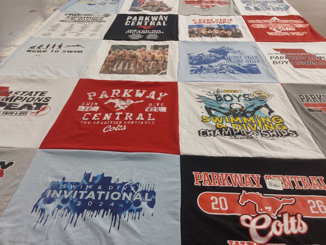 T-shirt quilt featuring parkway central colts by Sandra L from WI