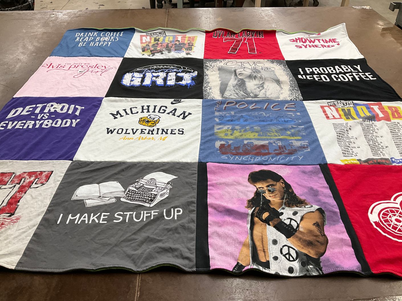 T-shirt quilt from michigan wolverines university by Mirashan from TX