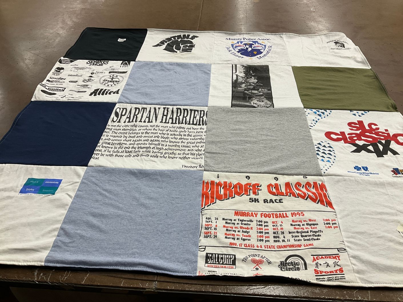 T-shirt quilt from murray high school by Hailee from NV