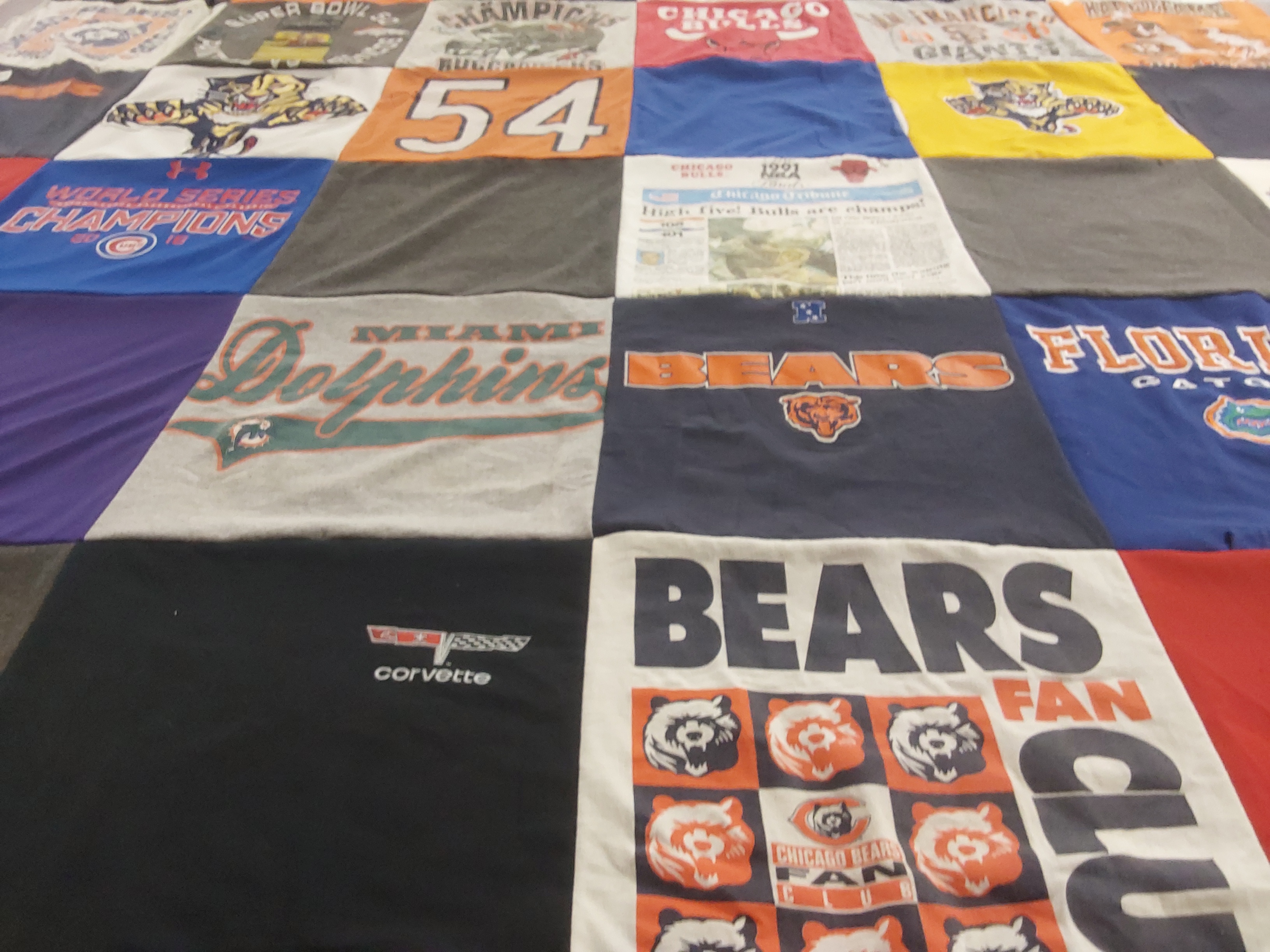 T-shirt quilt featuring chicago bears by Helen from FL