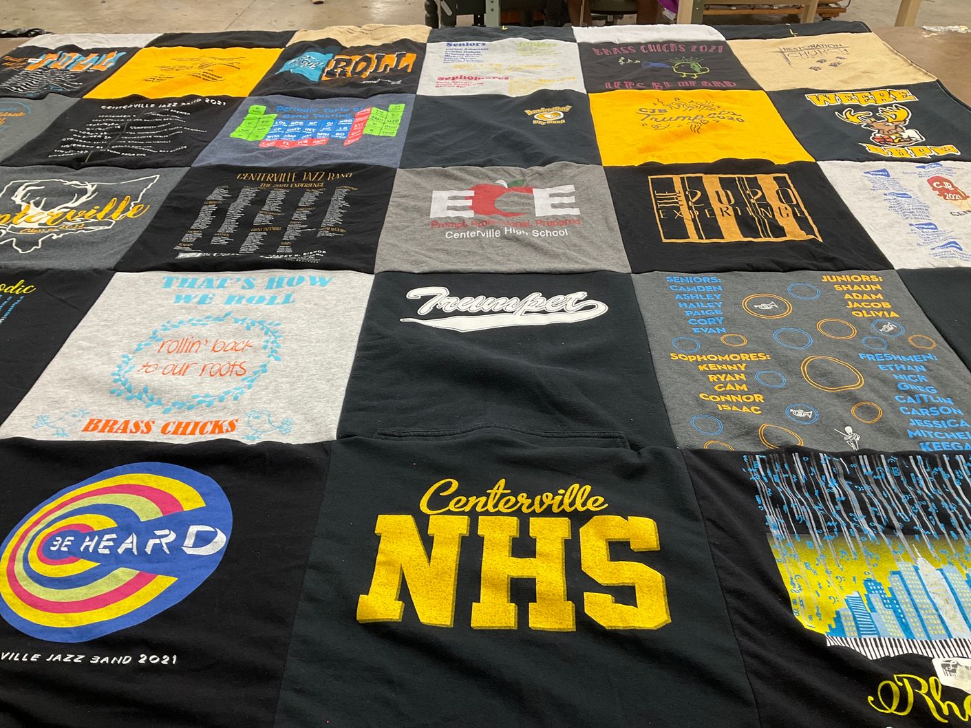 T-shirt quilt from centerville high school by Melinda from OH