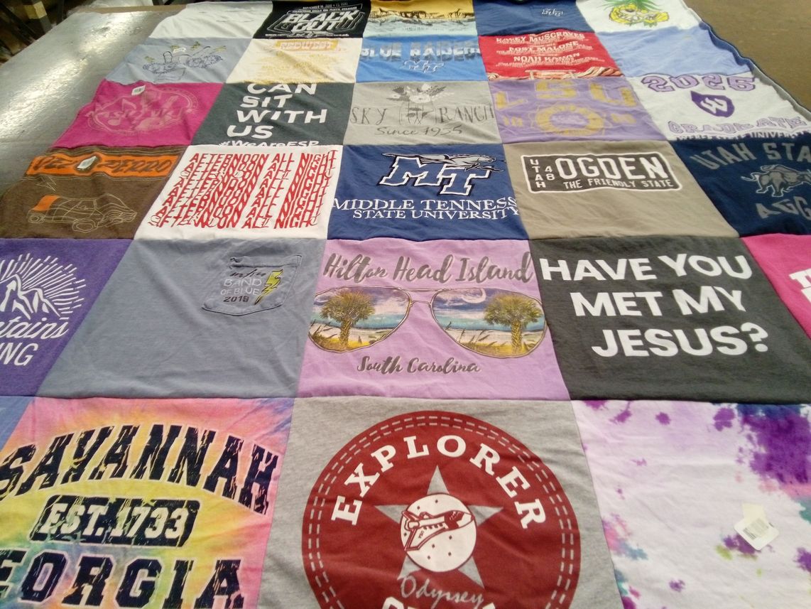 T-shirt quilt from middle tennessee state university by Abby from UT