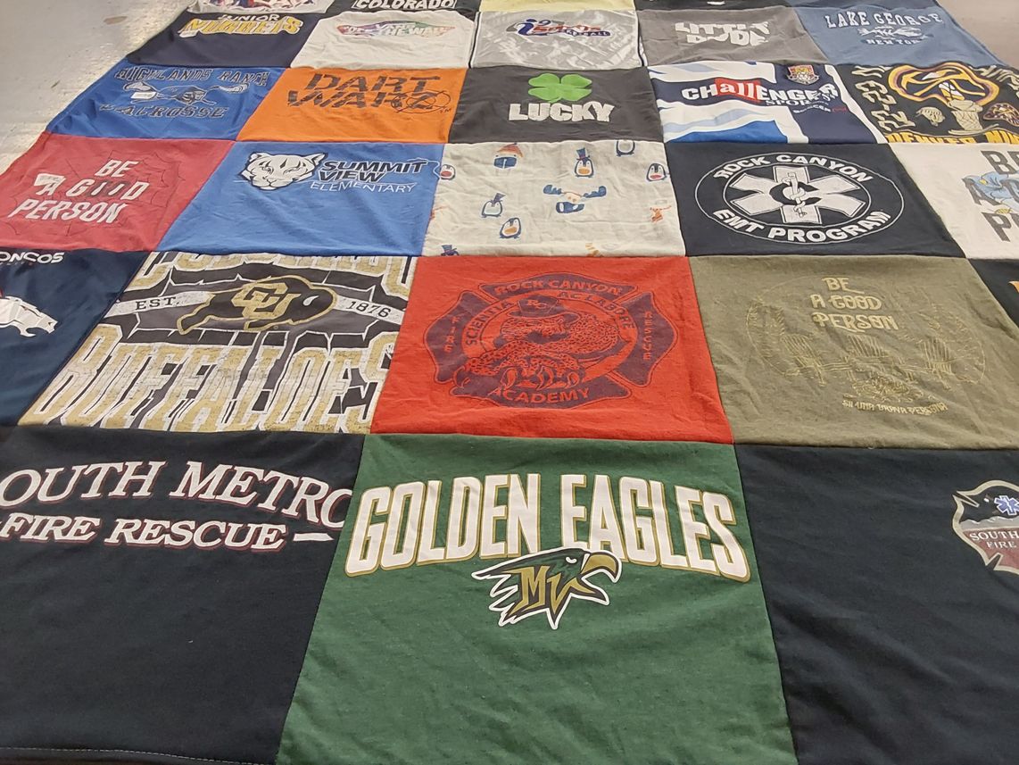 T-shirt quilt from university of colorado by Correen from CO
