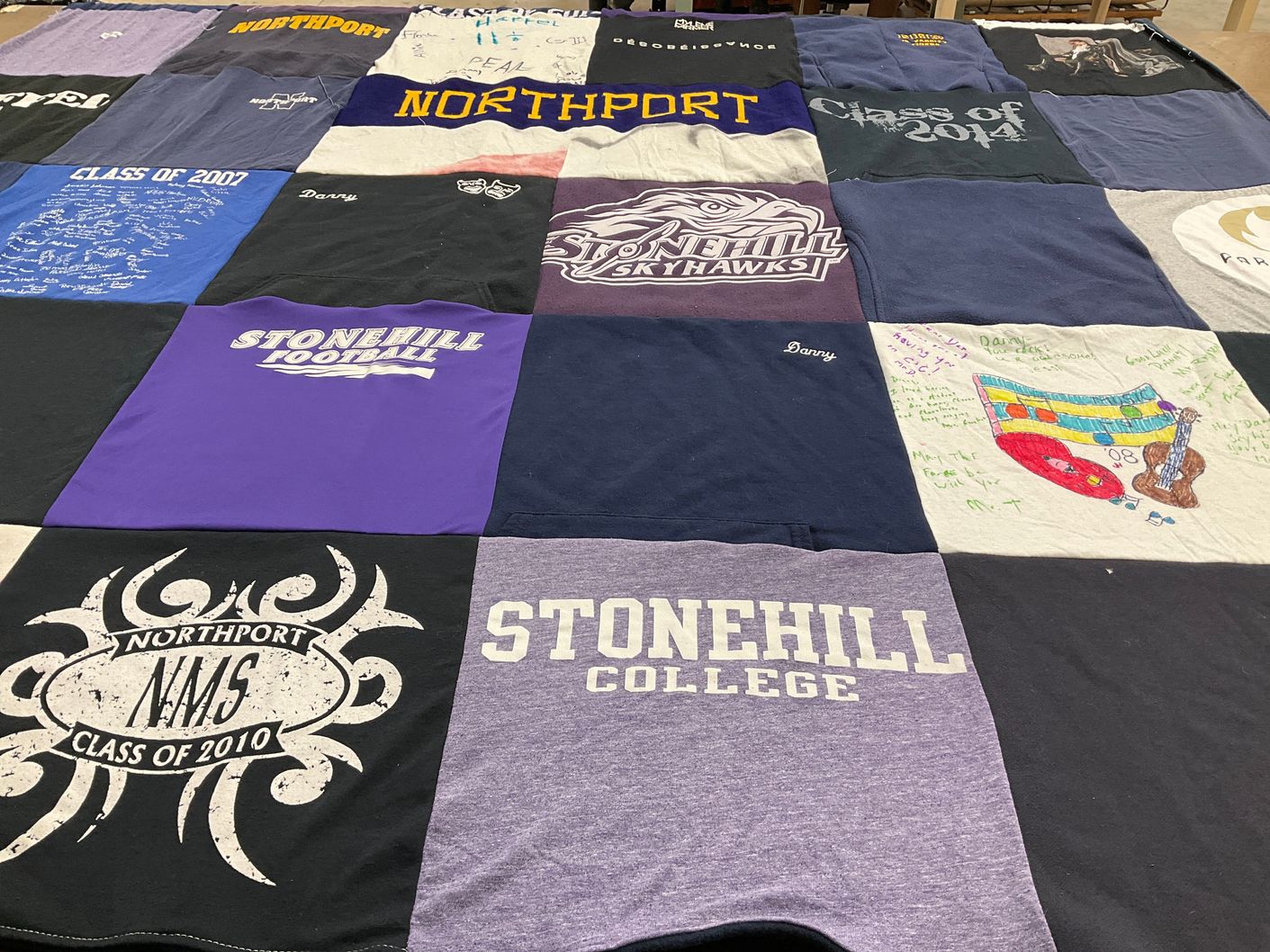 T-shirt quilt featuring stonehill football by Joan from SC