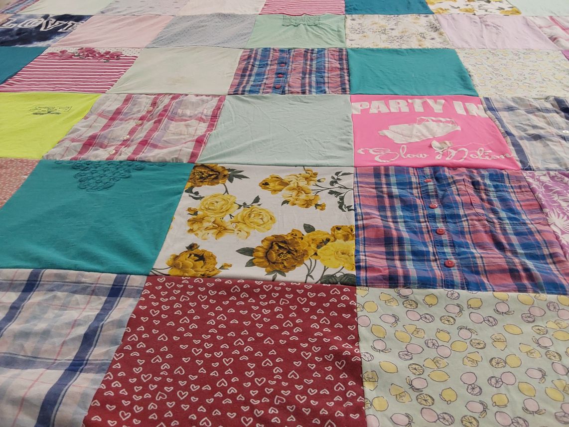 T-shirt quilt with sewing, quilting themes by BEVERLY from NC
