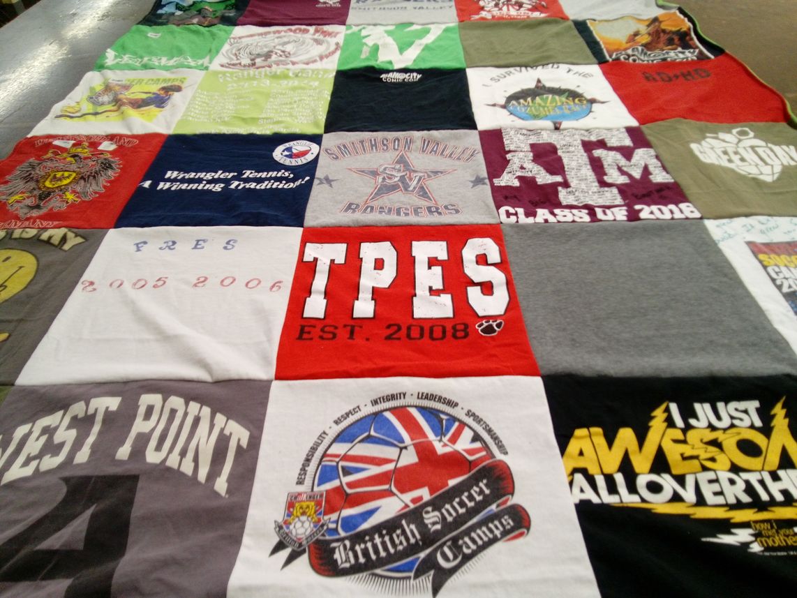 T-shirt quilt featuring soccer team by Michelle from TX
