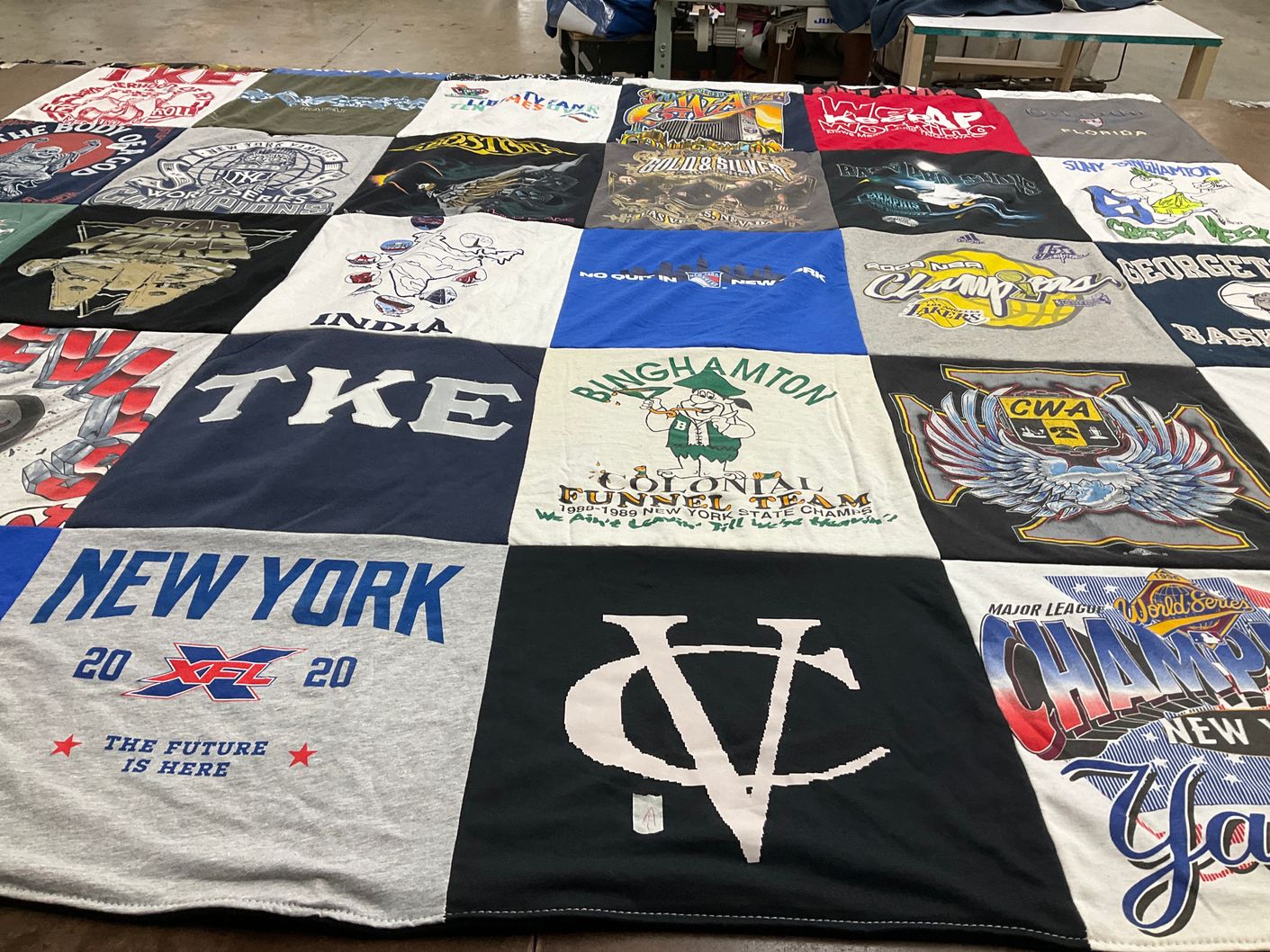 T-shirt quilt featuring new york xfl, new york yankees by Stacy from FL