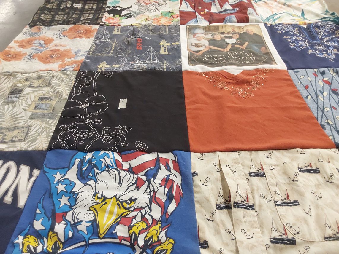 T-shirt quilt with sailing, patriotism themes by Arelys from NJ