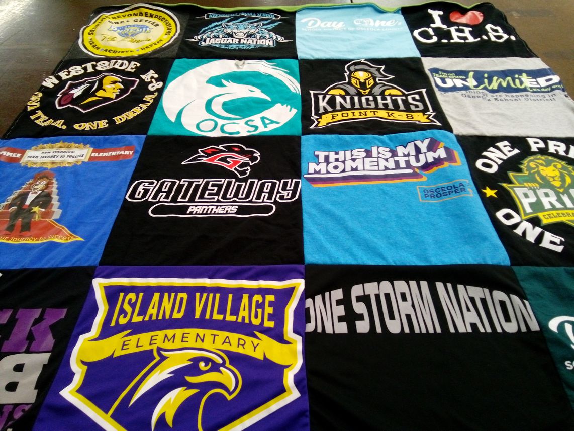 T-shirt quilt from westside k-8 school, island village elementary school by Dayana from FL