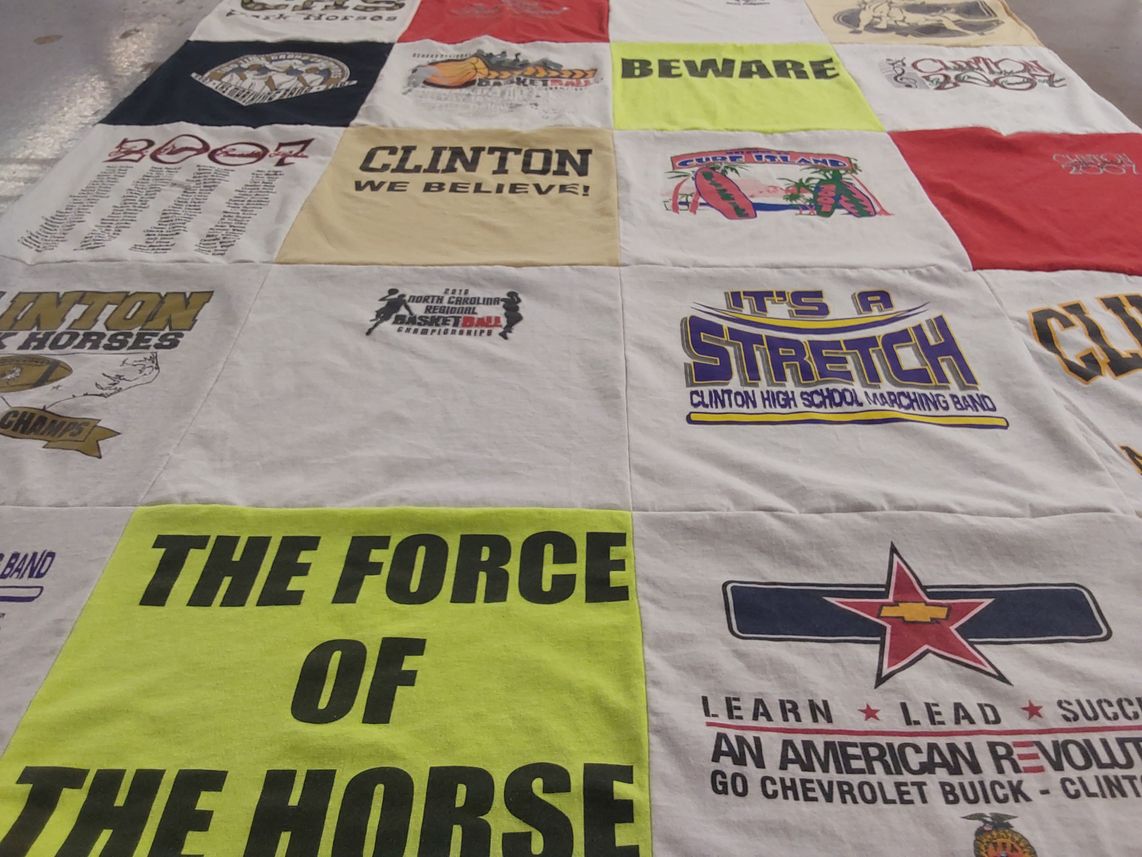 T-shirt quilt featuring clinton high school marching band by Ingrid from NC