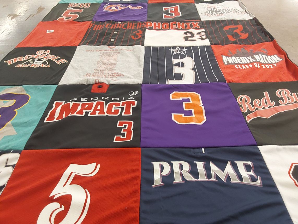 T-shirt quilt featuring phoenix nation by Heather from GA