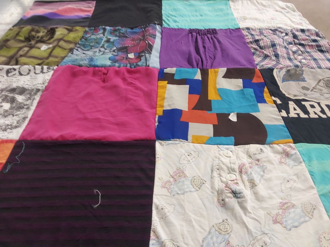 T-shirt quilt featuring carolina panthers by Tasia from NC
