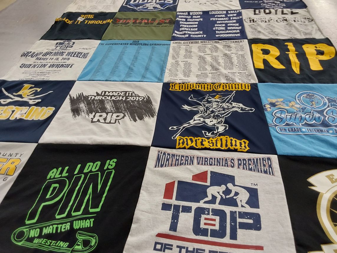T-shirt quilt featuring loudoun county wrestling by Tracy from VA